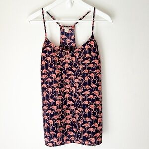 J. Crew Factory Pink Flamingo Navy Racerback Camisole Tank Top - Size 6